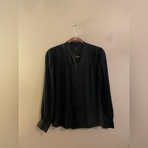 Ann Taylor Navy Blue Long Sleeve Blouse